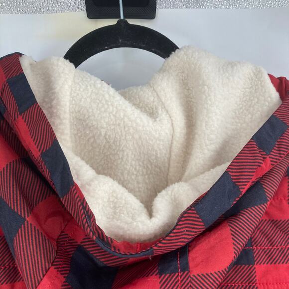 COLUMBIA Chatfield Hill Jacket Women Small Red Black Buffalo Plaid Sherpa Lined - Picture 9 of 16